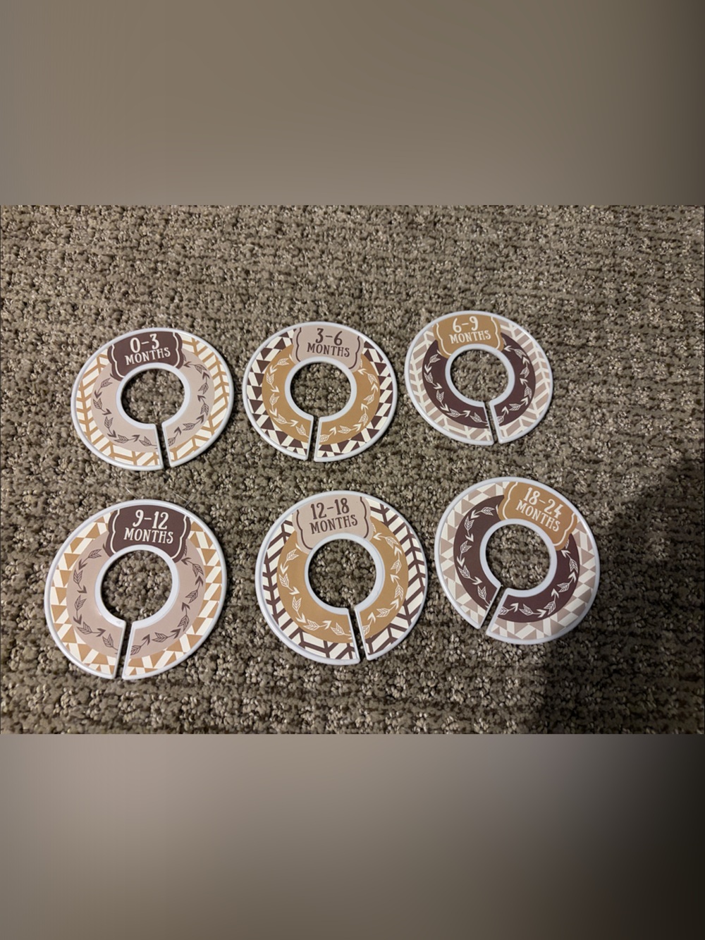 Nursery Closet Dividers – Neutral Brown & Cream Baby Size Organizers